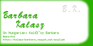 barbara kalasz business card